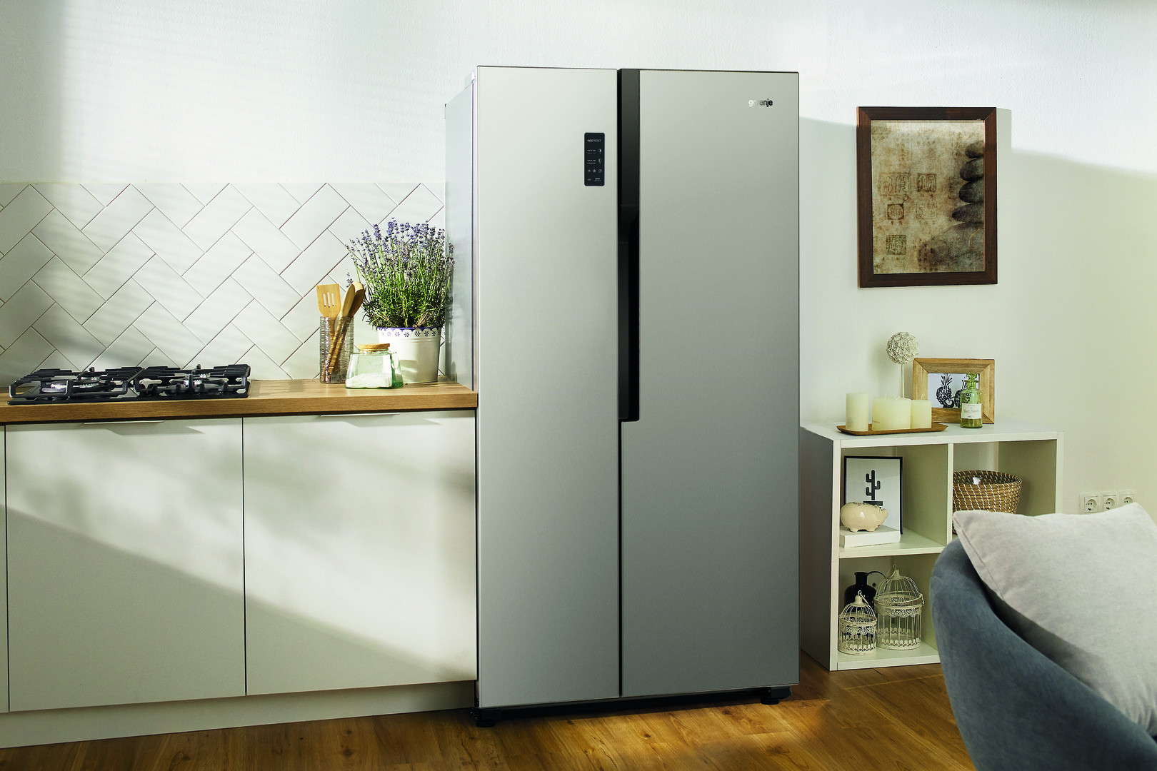 Отдельностоящий Side-by-Side холодильник Gorenje NRS9181MX